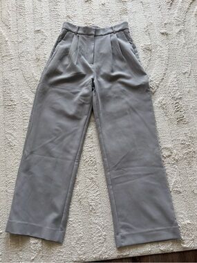 Abercrombie & Fitch Light Gray Wide-Leg Trousers